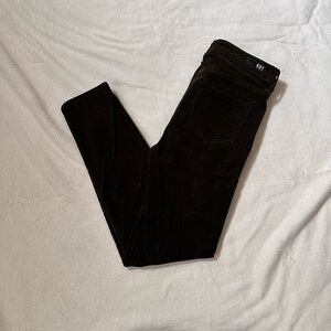 Kut From Kloth Dark Green Corduroy Skinny Jeans